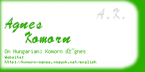 agnes komorn business card